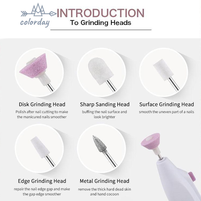 Bộ dụng cụ bút khoan dũa móng tay bằng điện mini dễ sử dụng