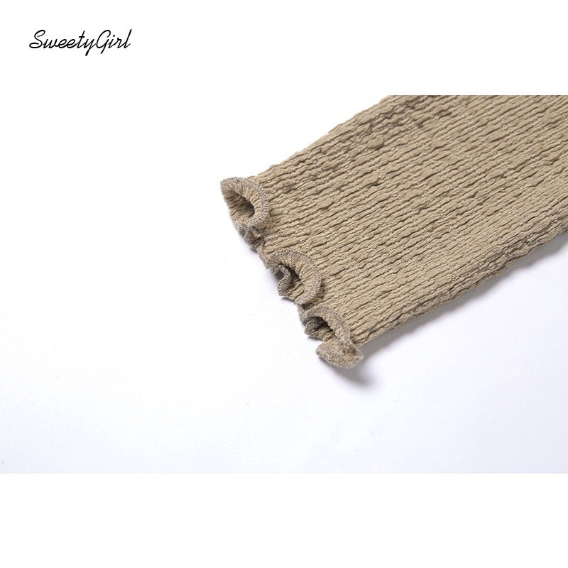 Áo croptop trễ vai màu trơn thiết kế dáng ôm thời trang cho nữ