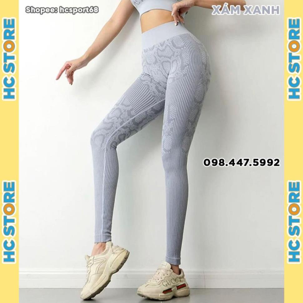 NEW Set Bộ Đồ Tập Gym Yoga Nữ SET12 Hoạ Tiết Da Rắn Chất Dệt Kim, Hàng Xuất Châu Âu - HcSport68 .