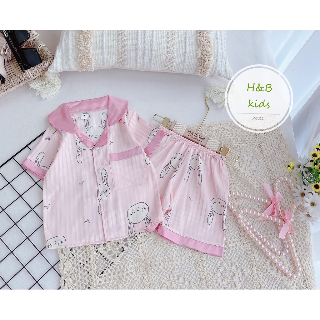 Bộ Pijama Lụa Cao Cấp Họa Tiết Hoạt Hình Dễ Thương Cho Bé 8-20Kg V298 - NamKidShop