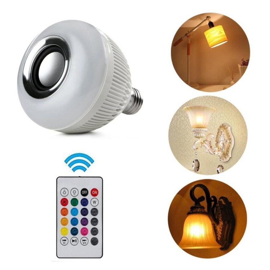 Bóng Đèn Led Disco Rgbw 6w Kết Nối Bluetooth Kèm Điều Khiển Từ Xa 2 Trong 1