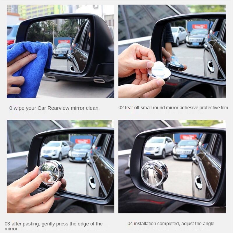 Gương Chiếu Hậu Hình Tròn Cỡ Nhỏ 360 Độ Không Góc Chết Điều Chỉnh Được Cho Xe Hơi