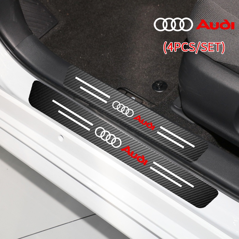 Bộ 4 Miếng Dán Sợi Carbon Chống Trầy Xước Bảo Vệ Cửa Xe Hơi BMW Audi VW