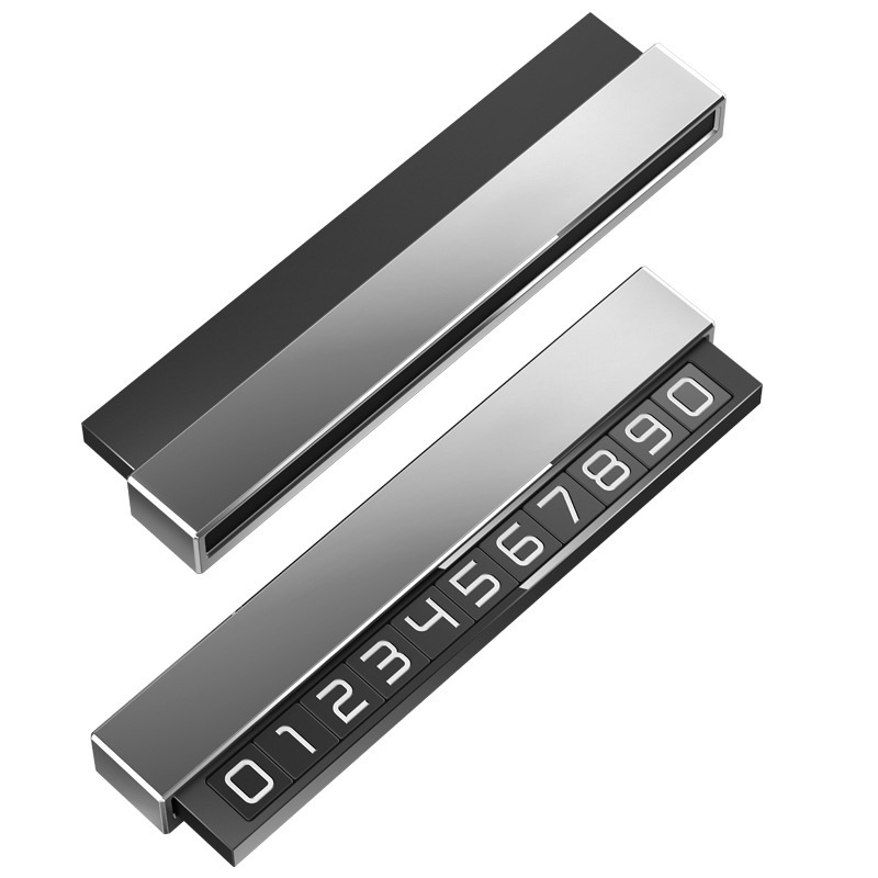 Bảng số điện thoại đỗ xe tạm thời bằng kim loại dạ quang sáng tạo cho xe hơi
