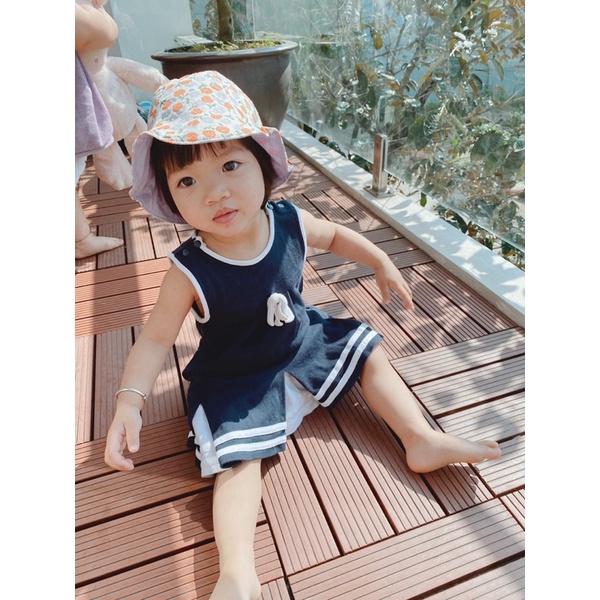 Mũ chống nắng hàn quốc cho bé 2 lớp cotton siêu thoáng mát Sambu, Nón vải cho bé gái 2 mặt hoa nhí đáng yêu