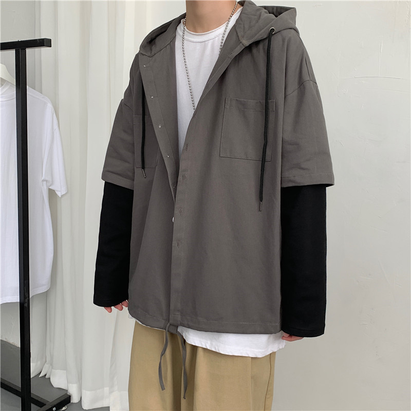 Áo Hoodie Tay Dài Giả Nhiều Lớp Thời Trang Cho Cặp Đôi