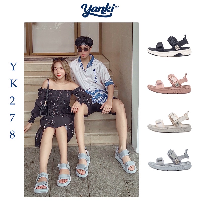 Giày Sandal Nam Nữ Thời Trang Chính Hãng YANKI Quai Ngang Streetstyle YK278