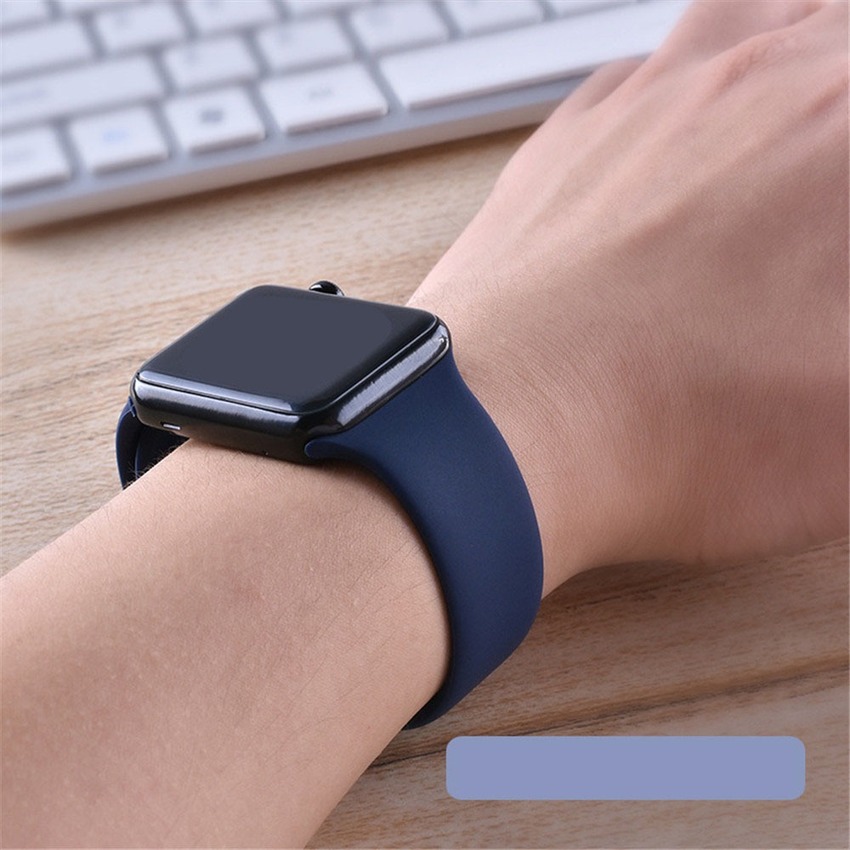 Dây Silicon Mềm Cho Đồng Hồ Apple Watch iWatch Series 7 6 SE 5 4 3 2 1 45mm 41mm 38mm 42mm 44mm 40mm