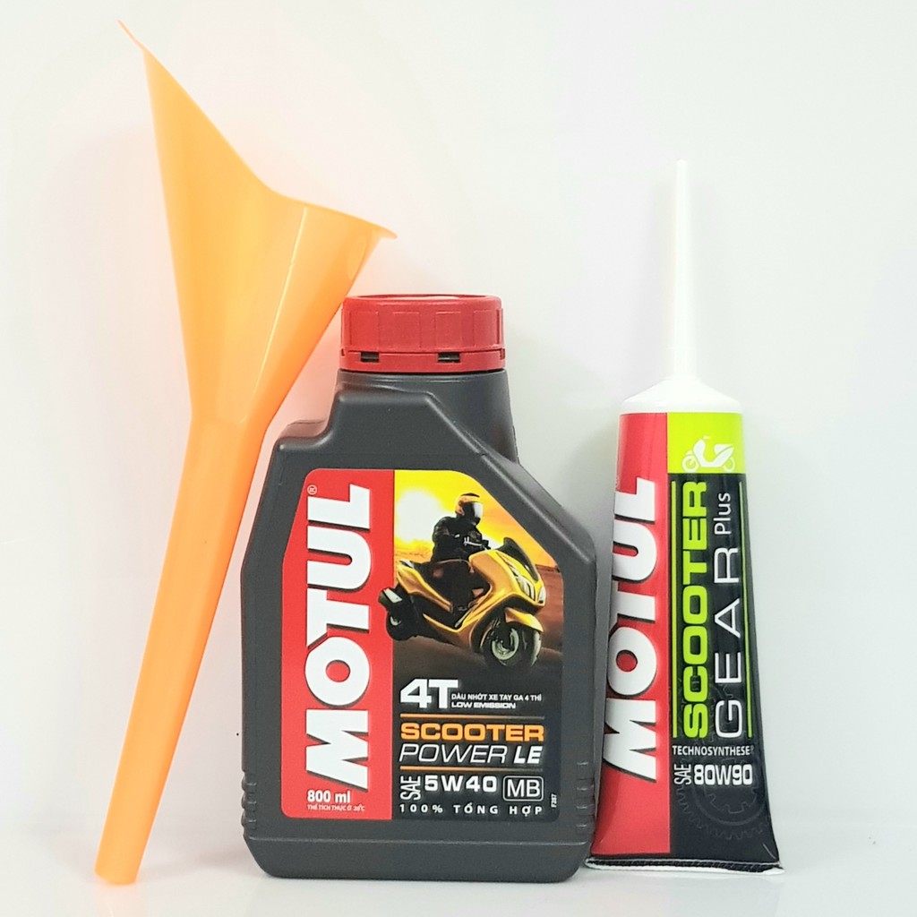 [SIÊU RẺ - CÓ QUÀ TẶNG] Nhớt cao cấp xe tay ga Motul Scooter Power LE 5W40 800ml và nhớt hộp số Motul Gear 80W90 tặng ph