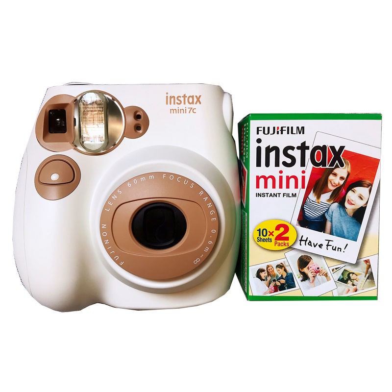 Máy ảnh chụp một lần Fuji mini7C Gói giấy Polaroid mini 7c tức thì in màu cà phê sữa