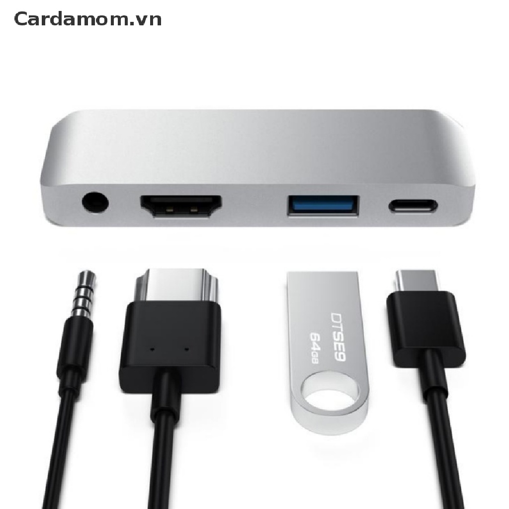 Đầu chuyển đổi USB C HUB Type C sang tai nghe 3.5mm 4K HDMI PD cho iPad Pro {Cardamom.vn}&lt;br&gt;