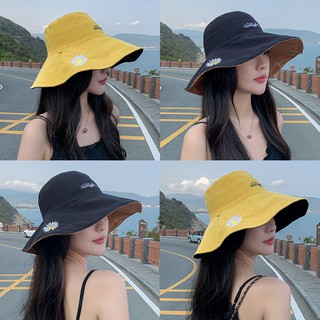 Mũ vành chống nắng vành siêu rộng thoáng mát thêu hoa cúc