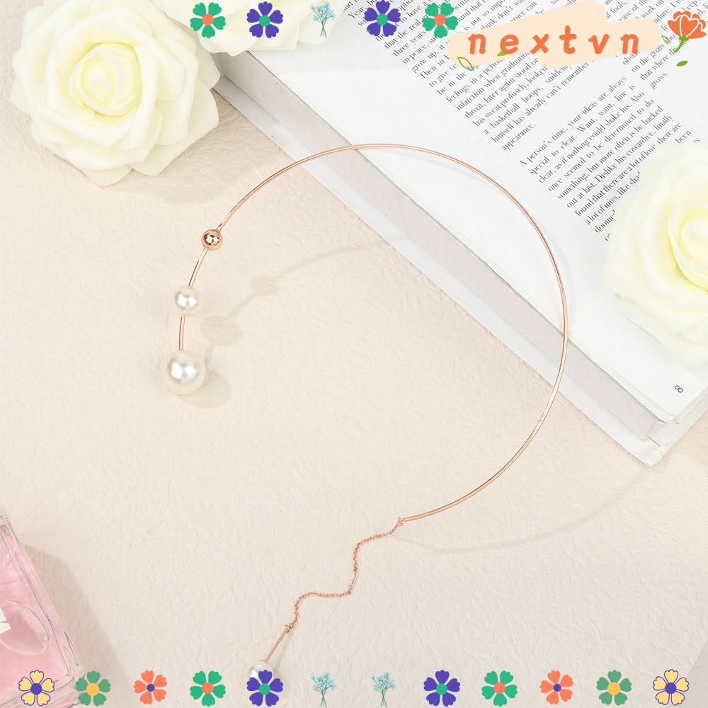 Vòng cổ Choker Ngọc Trai Trắng Cỡ Lớn Thanh Lịch Mới Cho Nữ