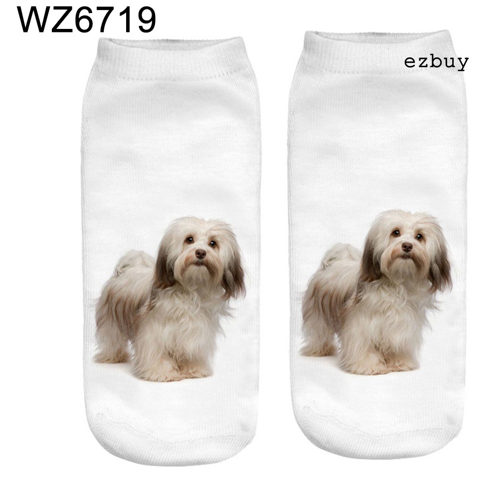 Vớ Cổ Ngắn In Hình Chó 3d Cho Nam Và Nữ
