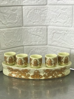 Kỷ thờ vàng 3 chén 5 chén rồng