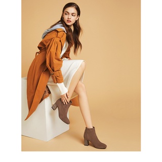 [Order] Bốt da lộn Daphne gót trụ đính đá 7cm