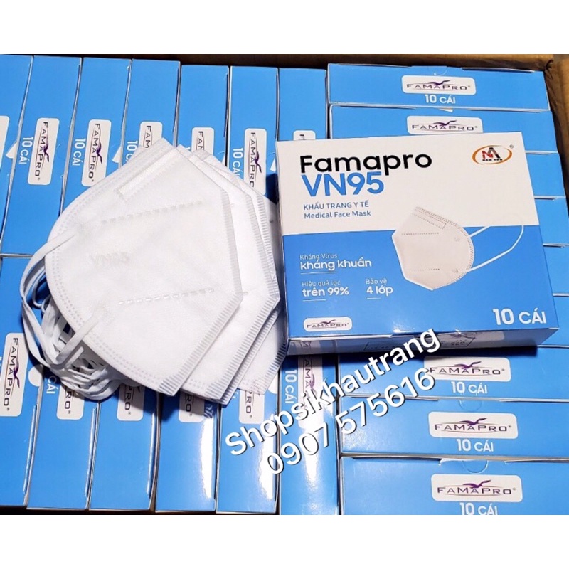 ✅[Hộp 10 cái] Khẩu trang y tế KN95 , N95 , VN95 Famapro Nam Anh đủ màu