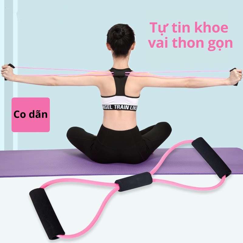 Dây Kéo Đàn Hồi, Dây Kháng Lực Hình Số 8 Cao Su Cao Cấp Tập Gym Yoga Tại Nhà Nam Nữ