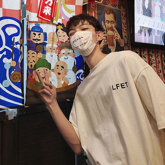 Áo Thun 100% Cotton Tay Lỡ Dáng Rộng Phong Cách Thời Trang Hàn Quốc Cho Nam Giới