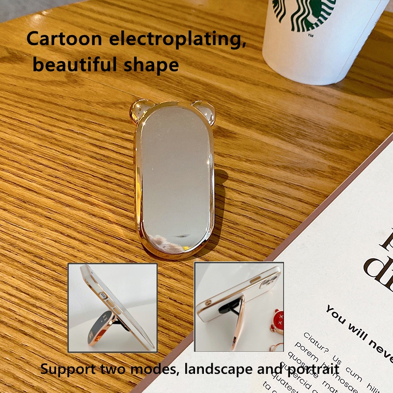 Dllencase Giá Đỡ Điện Thoại / Máy Tính Bảng mini Mạ Điện Họa Tiết Hoạt Hình Sáng Tạo