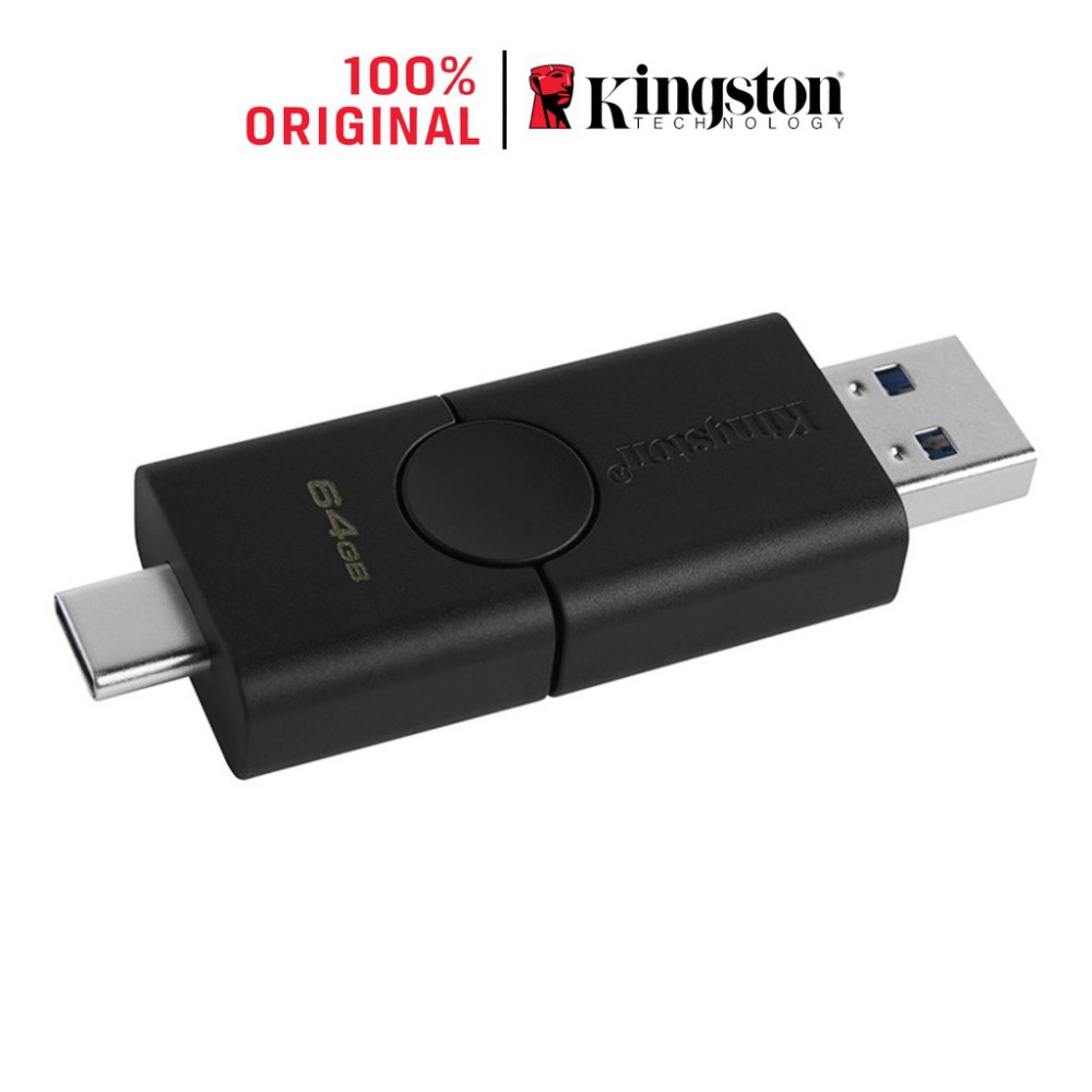 USB Kingston 3.2 Gen 1 64Gb DataTraveler Duo Cổng Type A và Type C DTDE/64GB - Hàng chính hãng