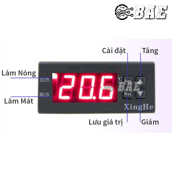 Bộ Kiểm Soát Nhiệt Độ Đóng Ngắt 2 Kênh Nóng Lạnh 220VAC - W2024