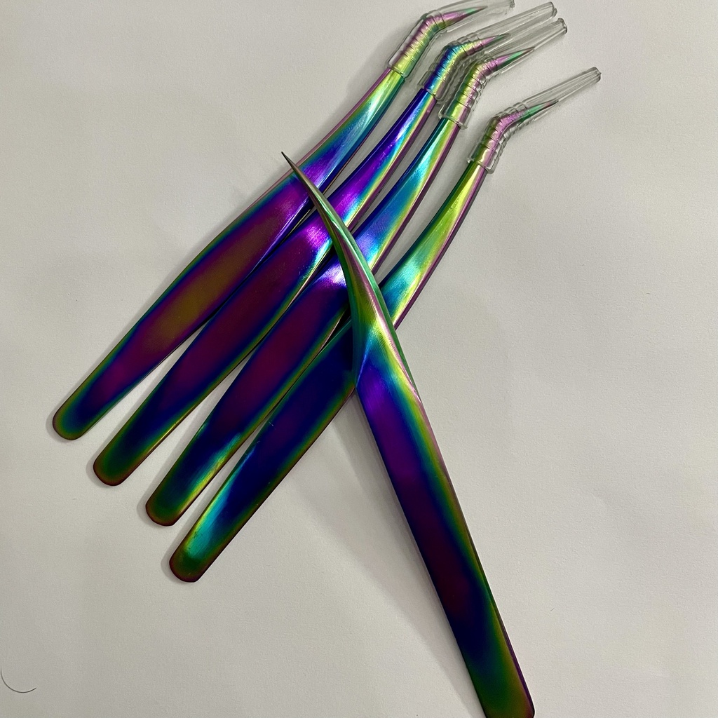 Nhíp nối mi classic +tách heo 7 màu_dụng cụ nối mi - thúy hà