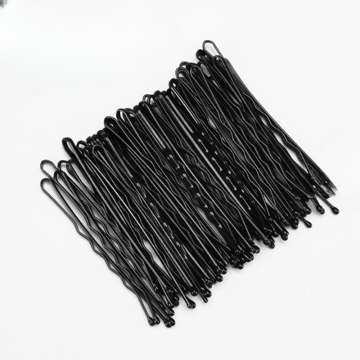 Kẹp tóc đẹp kẹp tăm xỉa màu đen bịch 50 cái thời trang dễ thương MEOW STORE KT01