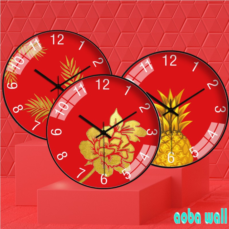[Bh 12 Tháng] 10 Mẫu - Đồng Hồ Treo Tường Kim Trôi Trang Trí Máy Quartz đón Tết 2021 30cm