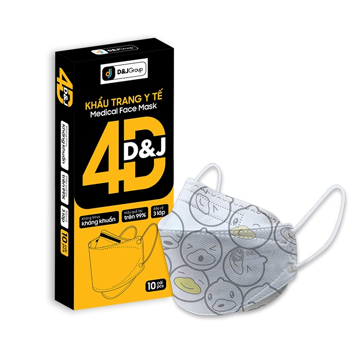 FAMAPRO x DJ COMBO 5 Hộp Khẩu trang y tế D&J KF94  kháng khuẩn 99%