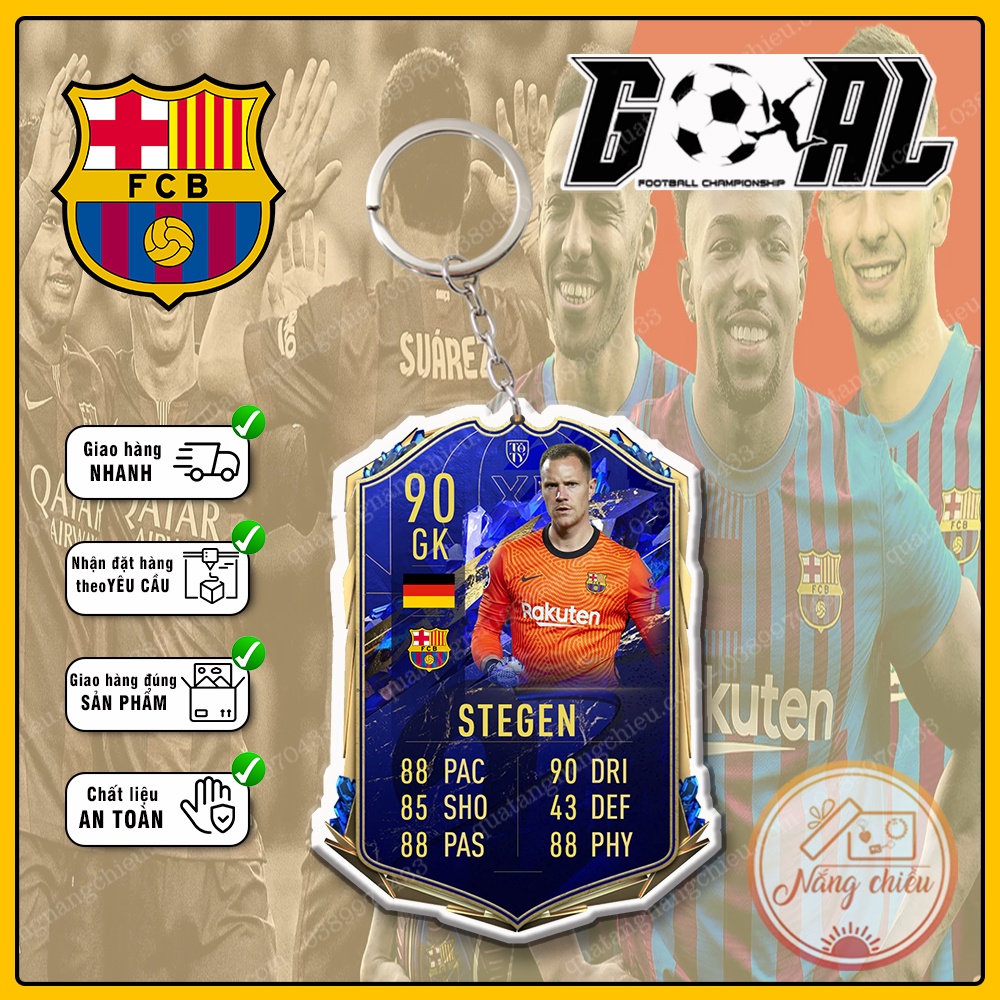 Móc khóa Stegen, CLB bóng đá Barcelona ☘️MÓC KHÓA THẺ CẦU THỦ☘️