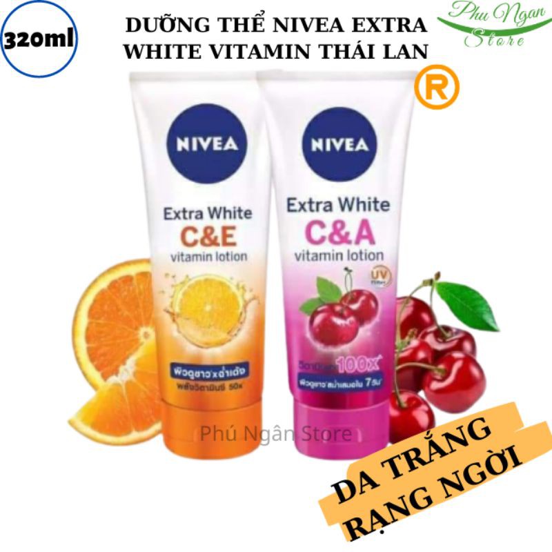 Sữa Dưỡng Thể Nivea Extra White C&E Vitamin Lotion trắng da dưỡng ẩm Thái Lan 320ml | BigBuy360 - bigbuy360.vn