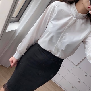 Sơ mi trắng cổ xếp li sale 150k