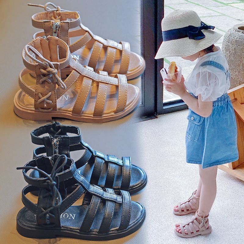 Giày Sandal Chiến Binh Bé Gái,Dép Chiến Binh Khoá Sườn Thắt Nơ Xinh Xắn Cho Bé Gái