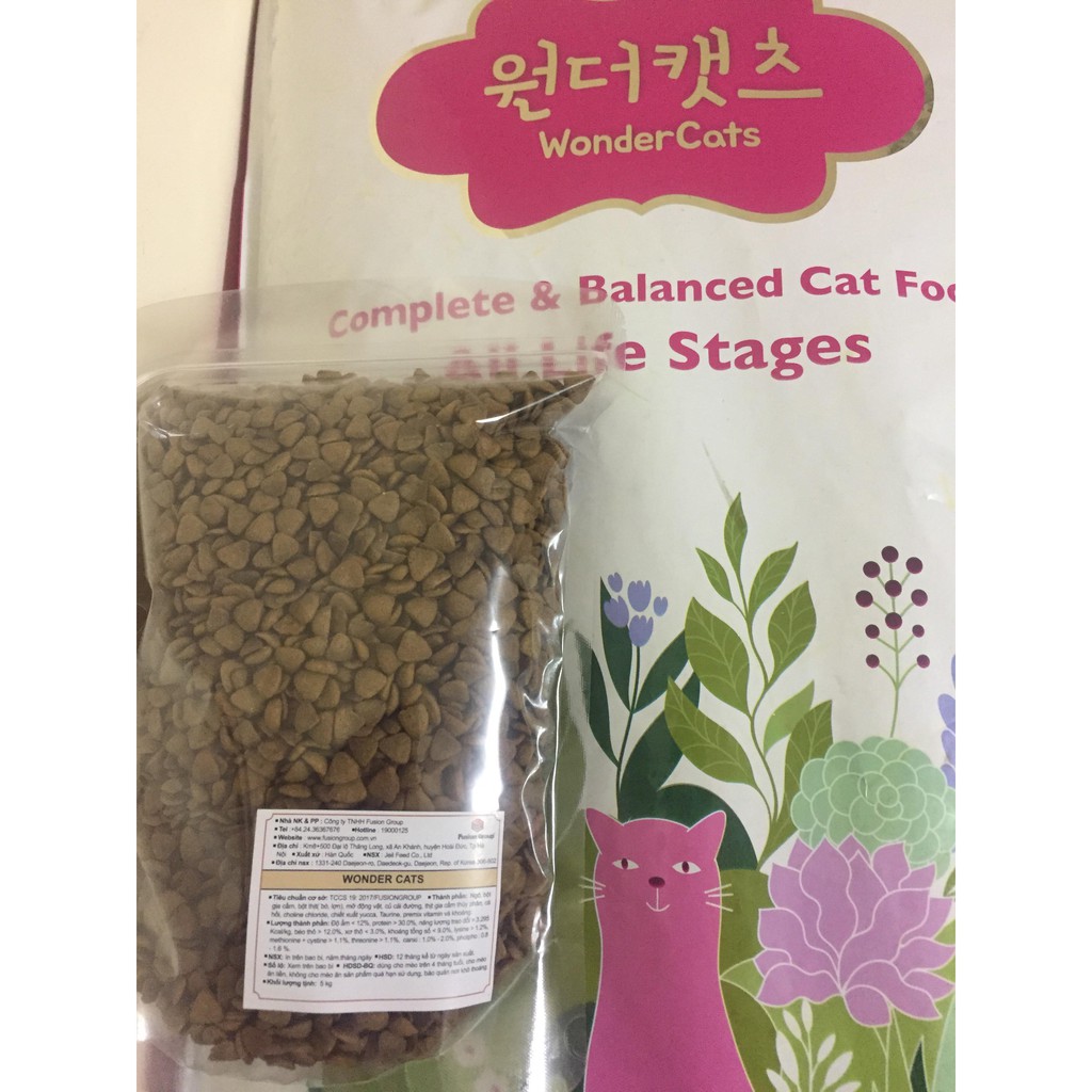 THỨC ĂN HẠT CHO MÈO WONDER CATS NHẬP KHẨU HÀN QUỐC [1kg] - ( Thức Ăn Khô,Thức Ăn Hạt, Cám Mèo)