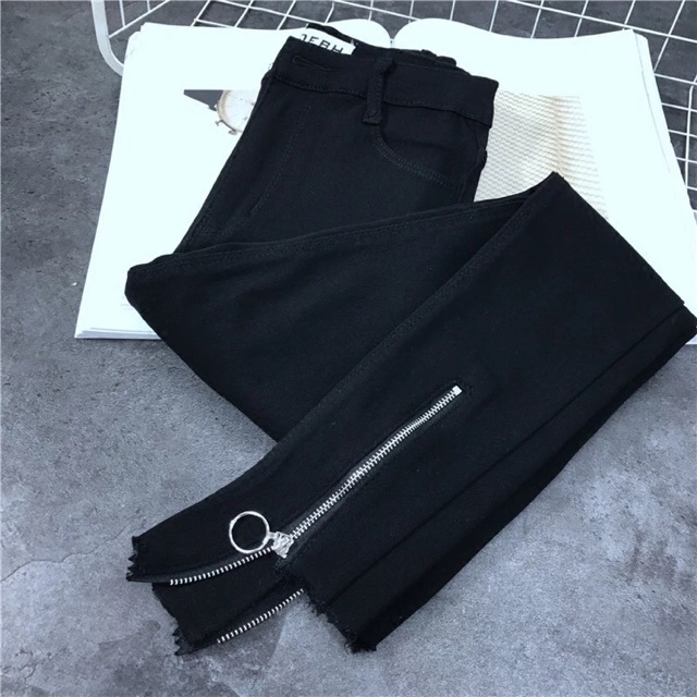 {Order5-7 ngày}Quần khaki đen khoá khoen tròn dưới ông | BigBuy360 - bigbuy360.vn