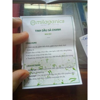 Tinh Dầu Sả Chanh Milaganics (10ml)