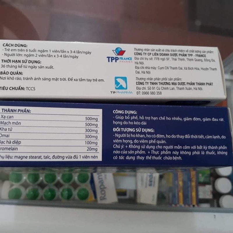 Viên ngậm ho Brotrip- Giảm đau rát họng, giảm đờm, giảm ho