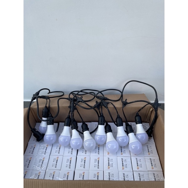 COMBO DÂY ĐUÔI DÀI 5M - 10M KÈM BÓNG BÚP 12W - 9W ÁNH SÁNG TRẮNG VÀ VÀNG