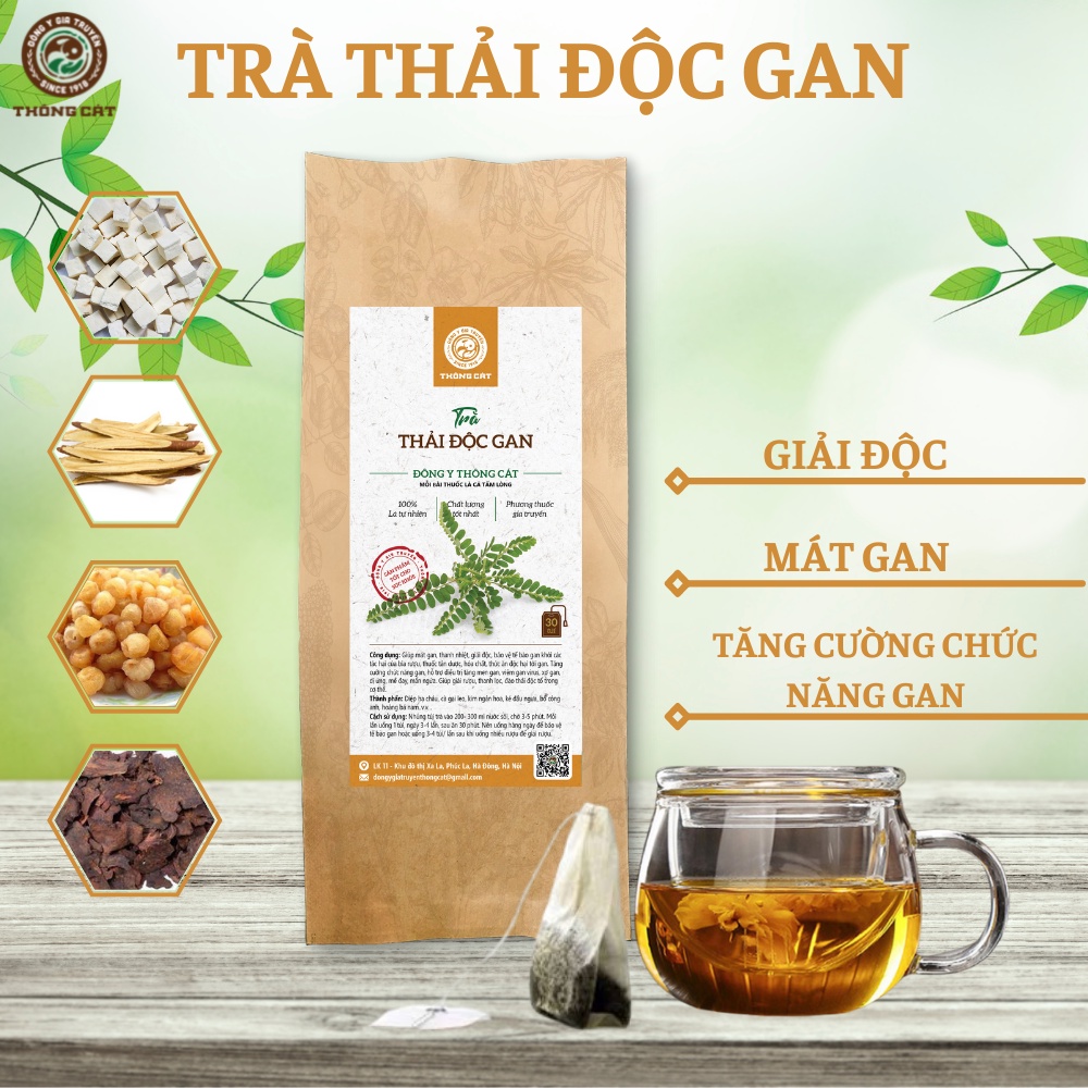 Trà detox, thải độc Đông y gia truyền Thông Cát (Since 1918)_Thanh lọc cơ thể, hạ men gan, tăng cường sức đề kháng