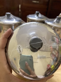 Ca inox có nắp đậy 12cm