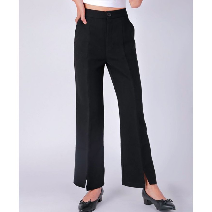 Quần tây ống rộng lai xẻ trẻ trung thanh lịch | BigBuy360 - bigbuy360.vn