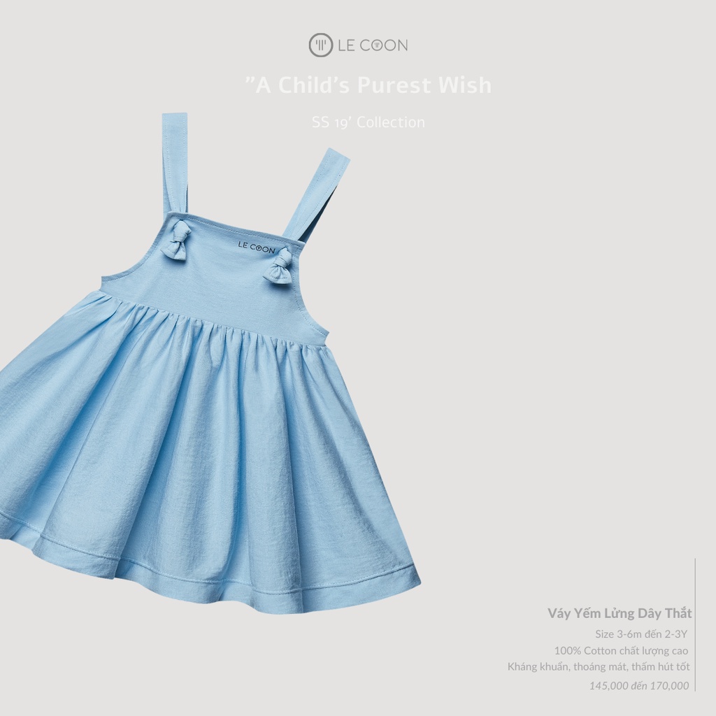 LE COON Váy yếm lửng dây thắt cho bé