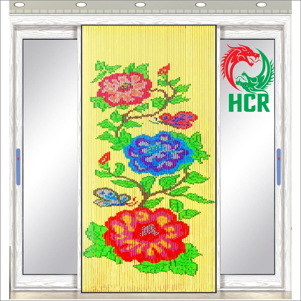 Màn hạt nhựa Nội thất Công ty Hai Con Rồng, Code 847 Hoa Hồ Điệp. Kích cỡ (DxR): 200 cm x 80 cm