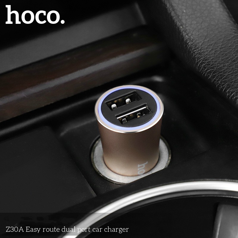 CODHOCO Z30A Dual Port Mini Car Charger Indicator Car Phone Charger Head