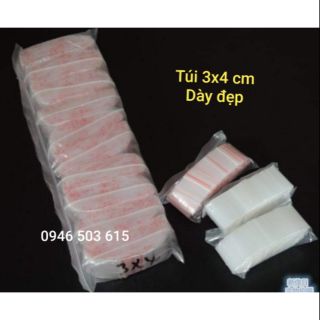 100 chiếc túi zip mini  nhỏ 3x4 dày đẹp