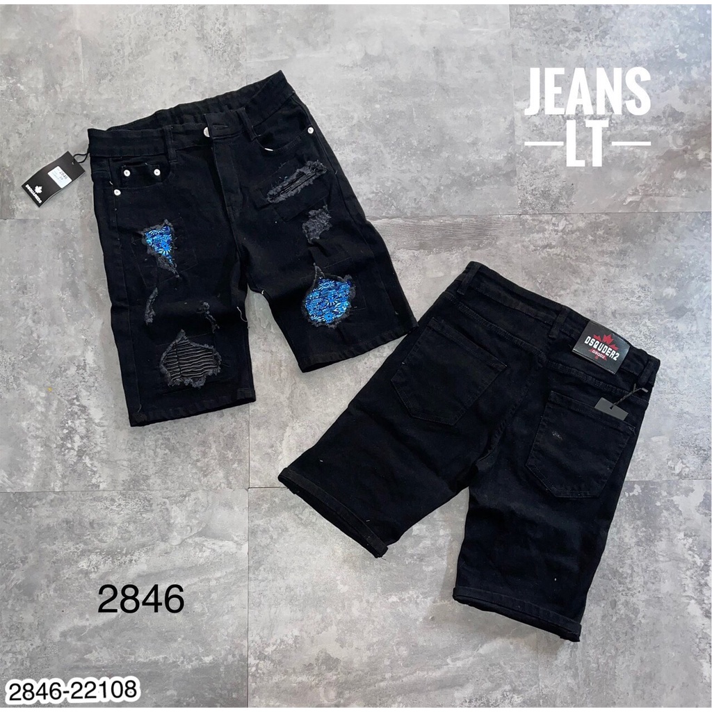 Quần Jean Ngố Nam Vá Hoạ Tiết LV Cực Chất - Quần Jean Ngố Nam Khoá Hot Hít