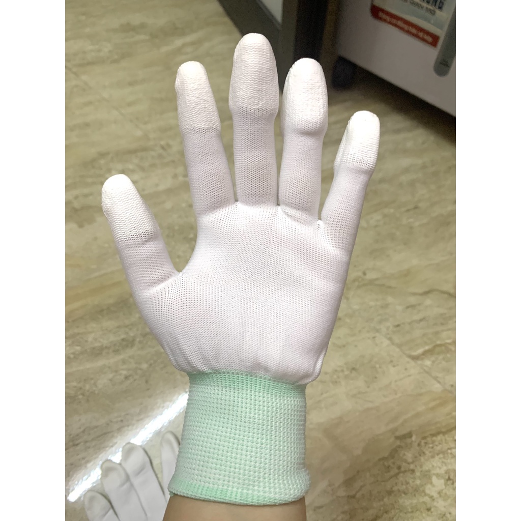 Găng tay, găng tay bảo hộ lao động phủ PU đầu ngón tốt, dày dặn. Cam kết hàng chuẩn, chất lượng