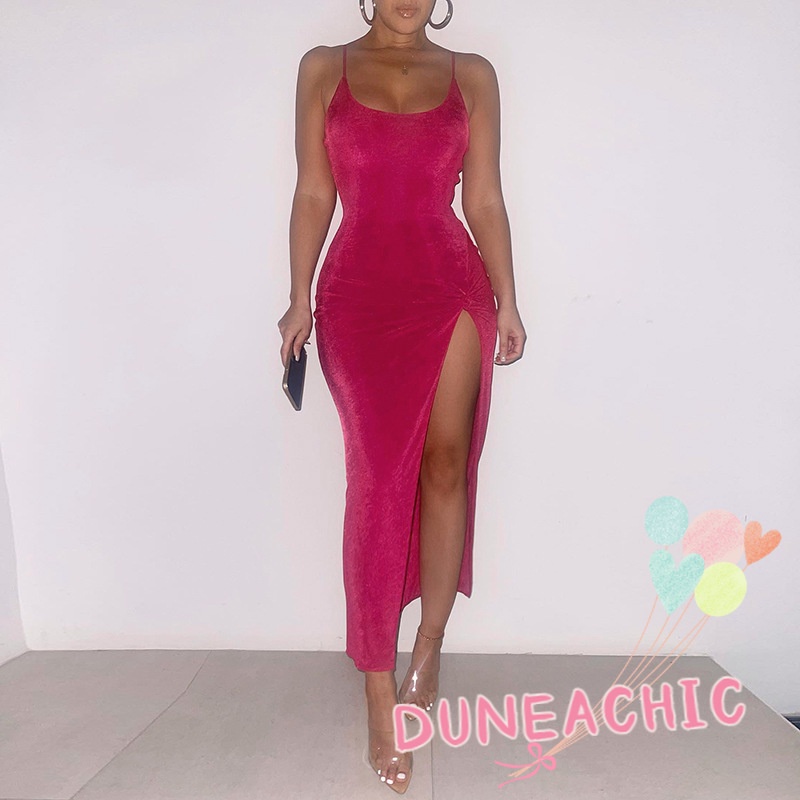 DUNEA Đầm sát nách xẻ tà quyến rũ thời trang cho nữ