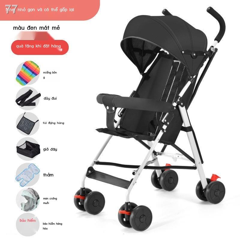 Xe đẩy em bé siêu nhẹ di động có thể ngồi, nằm và gấp gọn đơn giản giúp đi chơi trong mùa hè